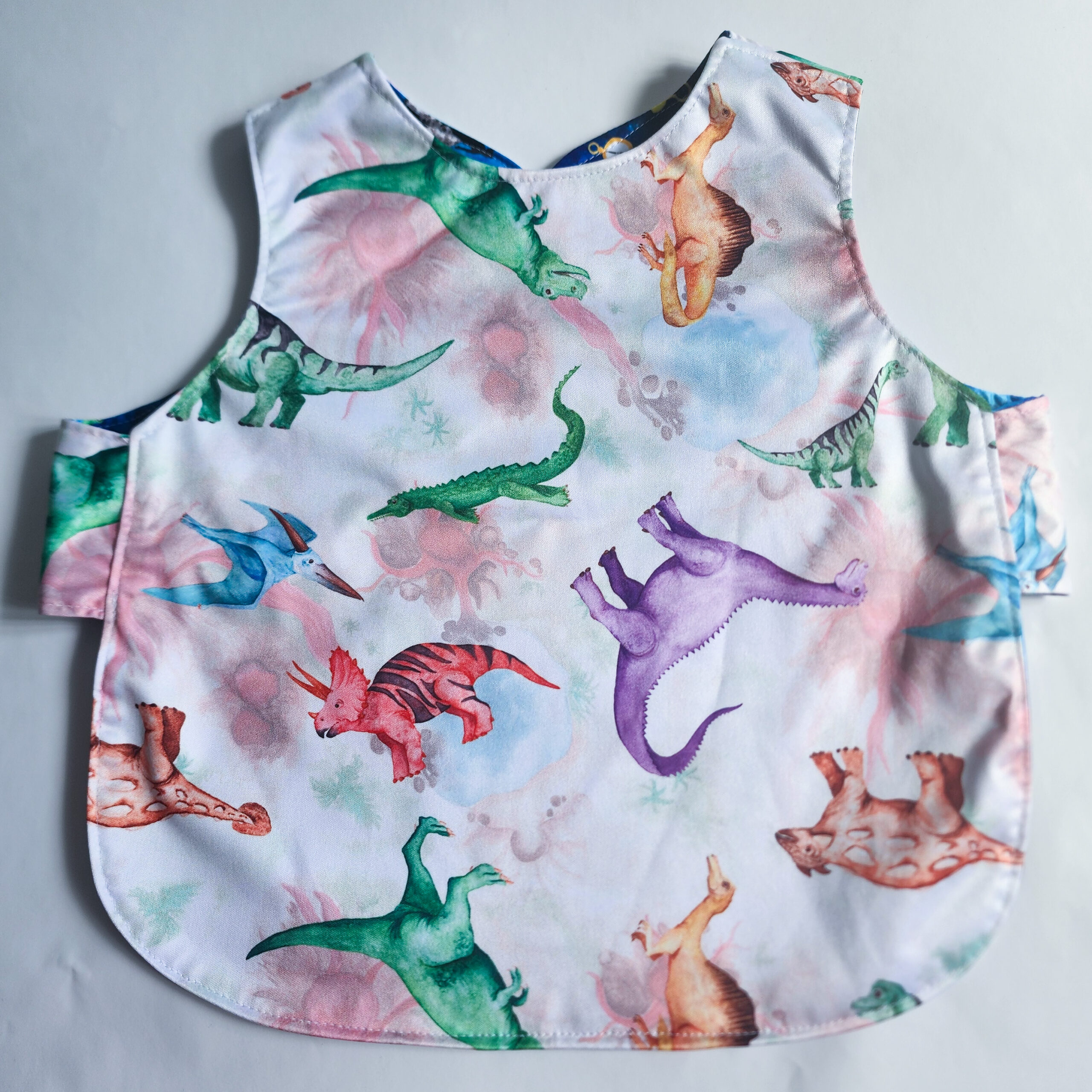 Smock Bib - Reversible - Dinosaurs & Neverland (All painted by Shanna Trees Creations) - Image 3