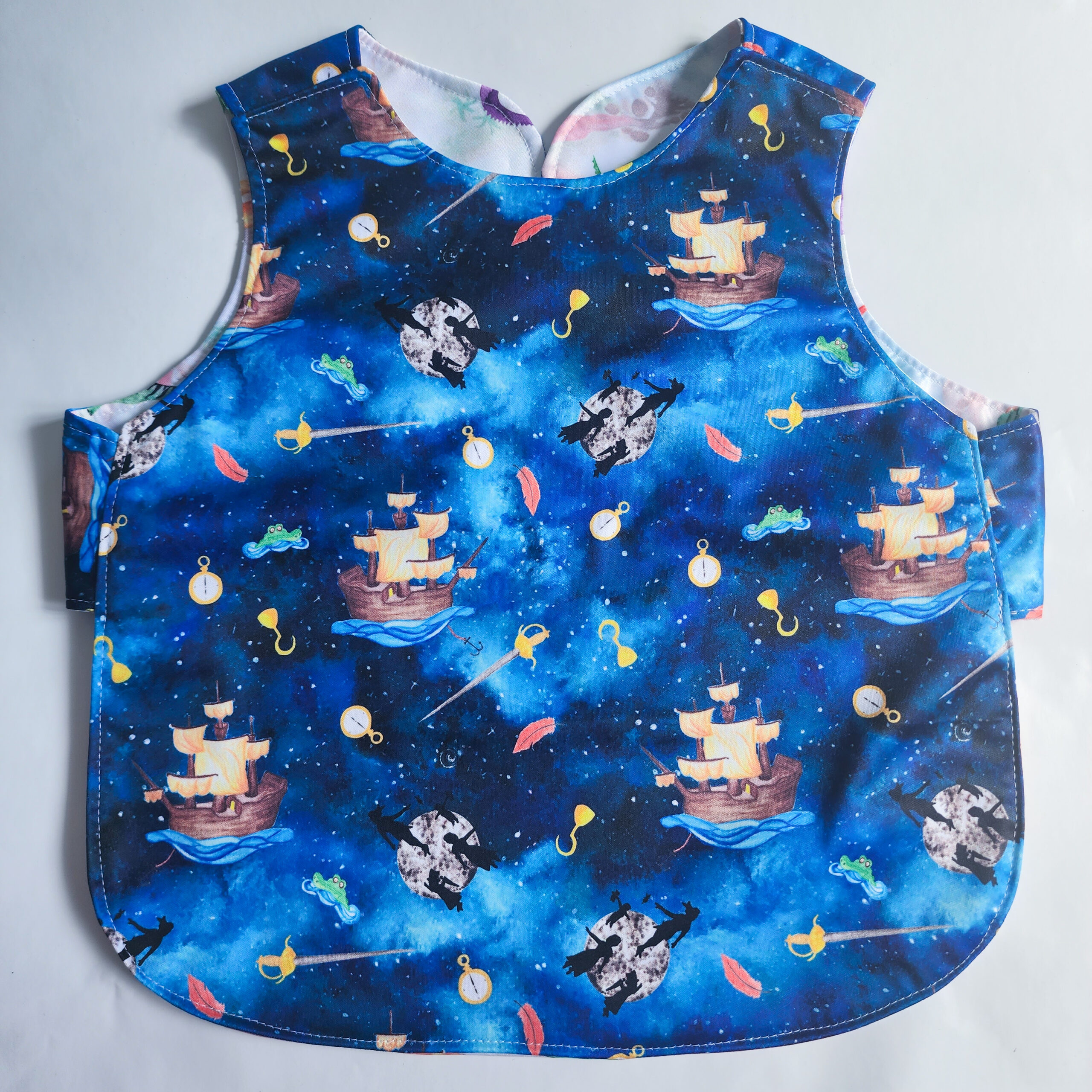 Smock Bib - Reversible - Dinosaurs & Neverland (All painted by Shanna Trees Creations) - Image 2
