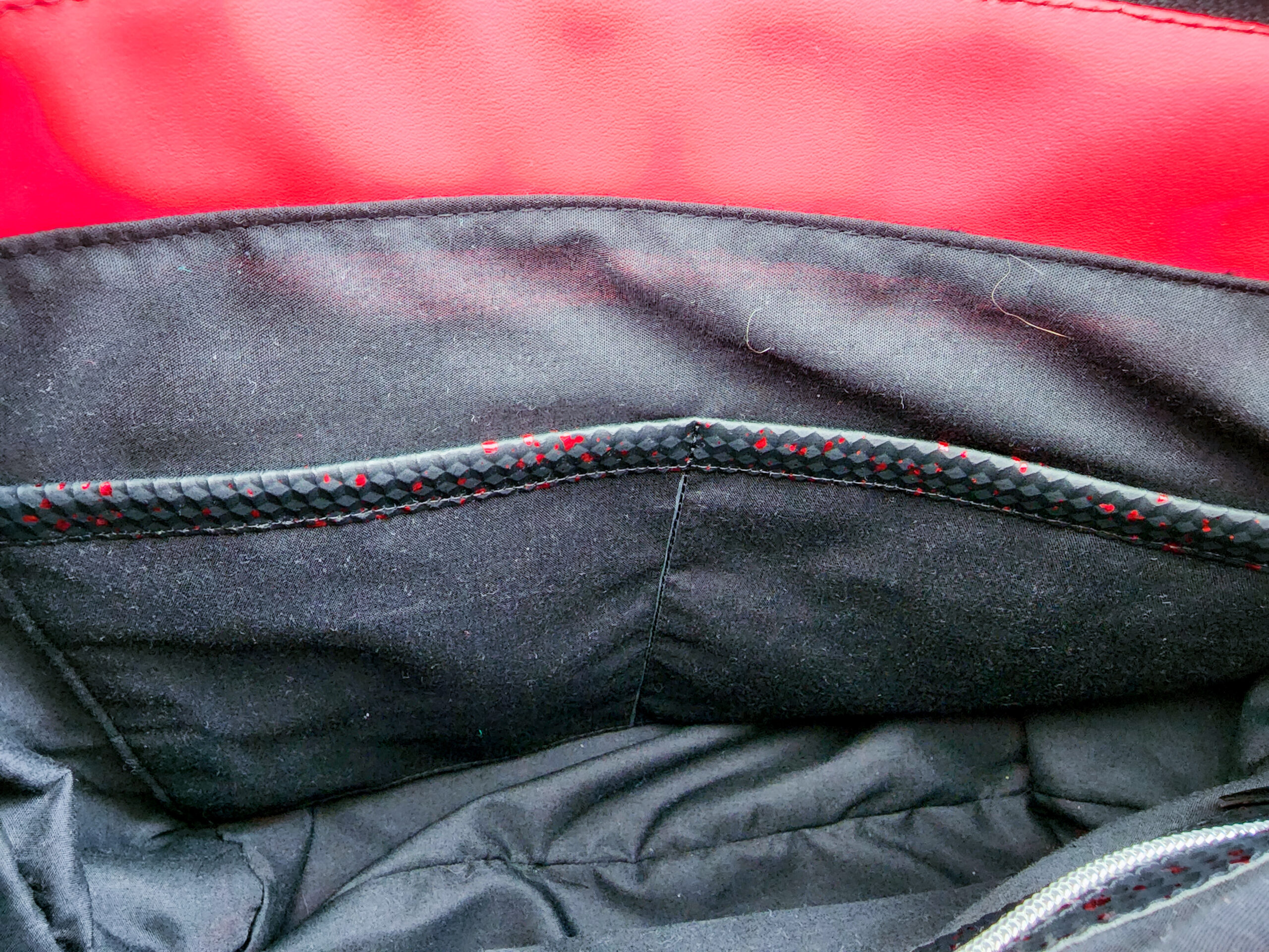 Hiraeth Handbag - Red & Textured black with red metallic speckles - Image 4