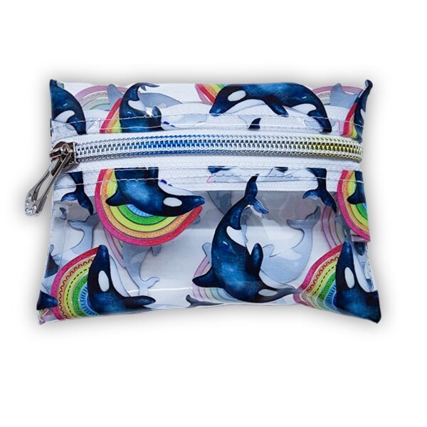 Bubblegum pouch - Clear vinyl-Killer whales