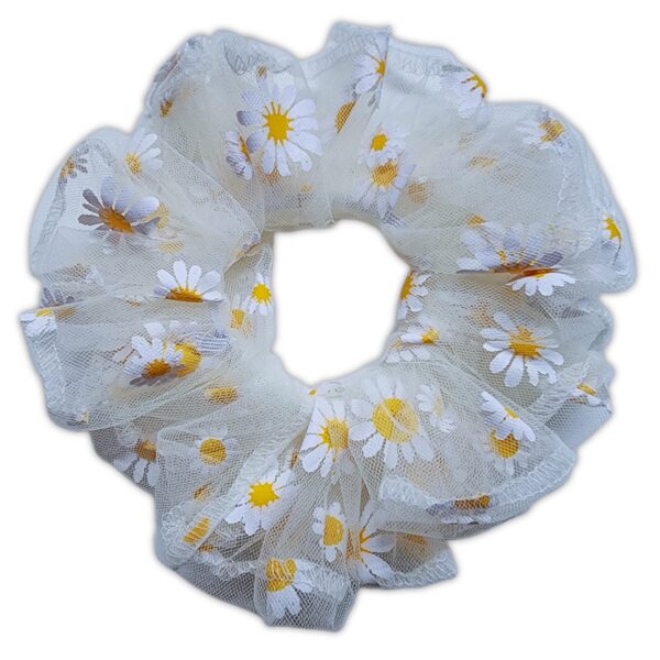 Scrunchie - Mesh Daisy Pastel Yellow