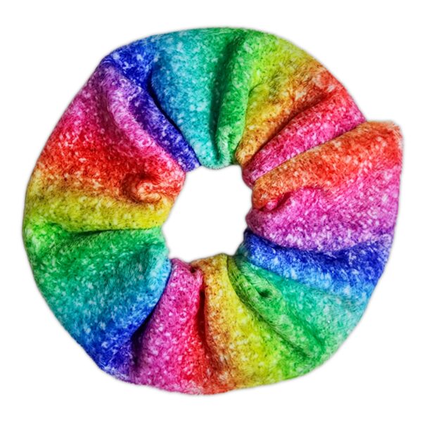 Scrunchie - Rainbow glitter Minky