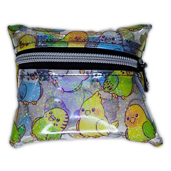 Bubblegum pouch - Birbs Holo Clear Vinyl