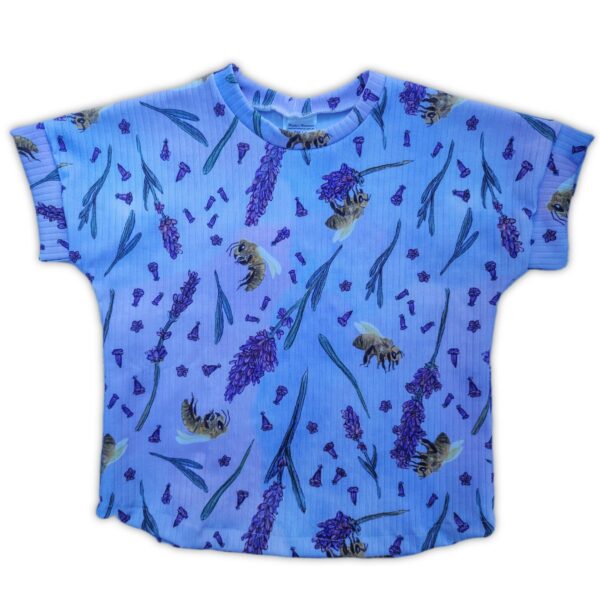 Grow With Me shirt - 1-3 years Purple Bees (rib knit)
