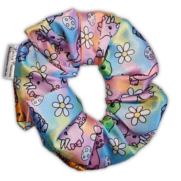 Scrunchie - Dinosaur Pastel squares