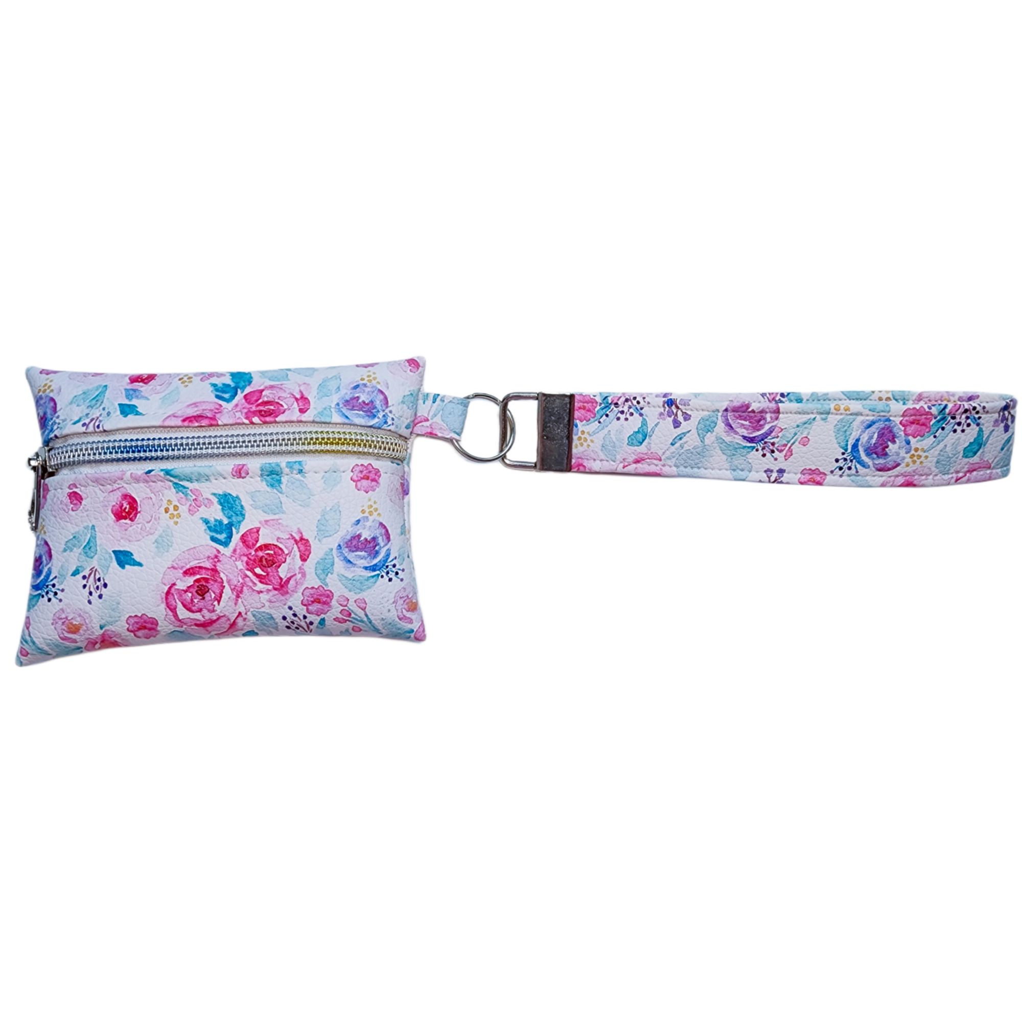 Bubblegum pouch with Wristlet - Floral Watercolour
