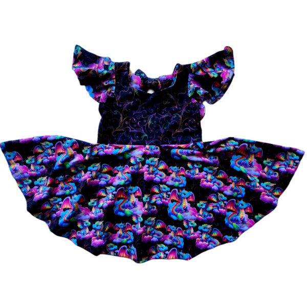 Size 3 Dress - Tie back - Full Circle - Dragon Skirt