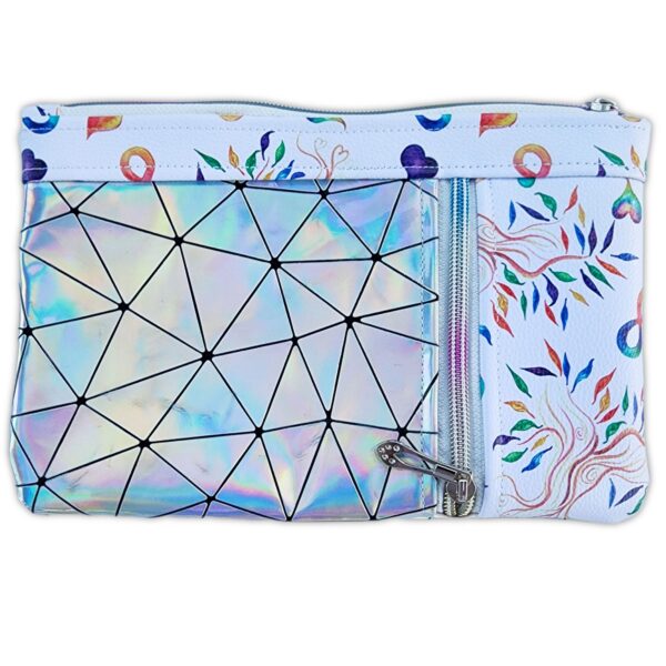 Zippy Clutch - Autism Celebration with Holographic Silver
