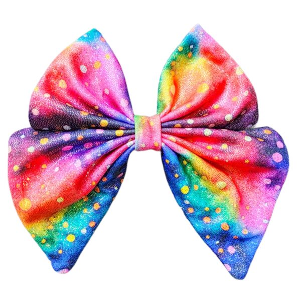 Hair Bow - Large - Rainbow galaxy