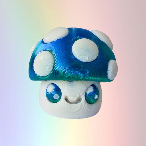 Mushroom Face Blue - Custom Bookcase Clicker