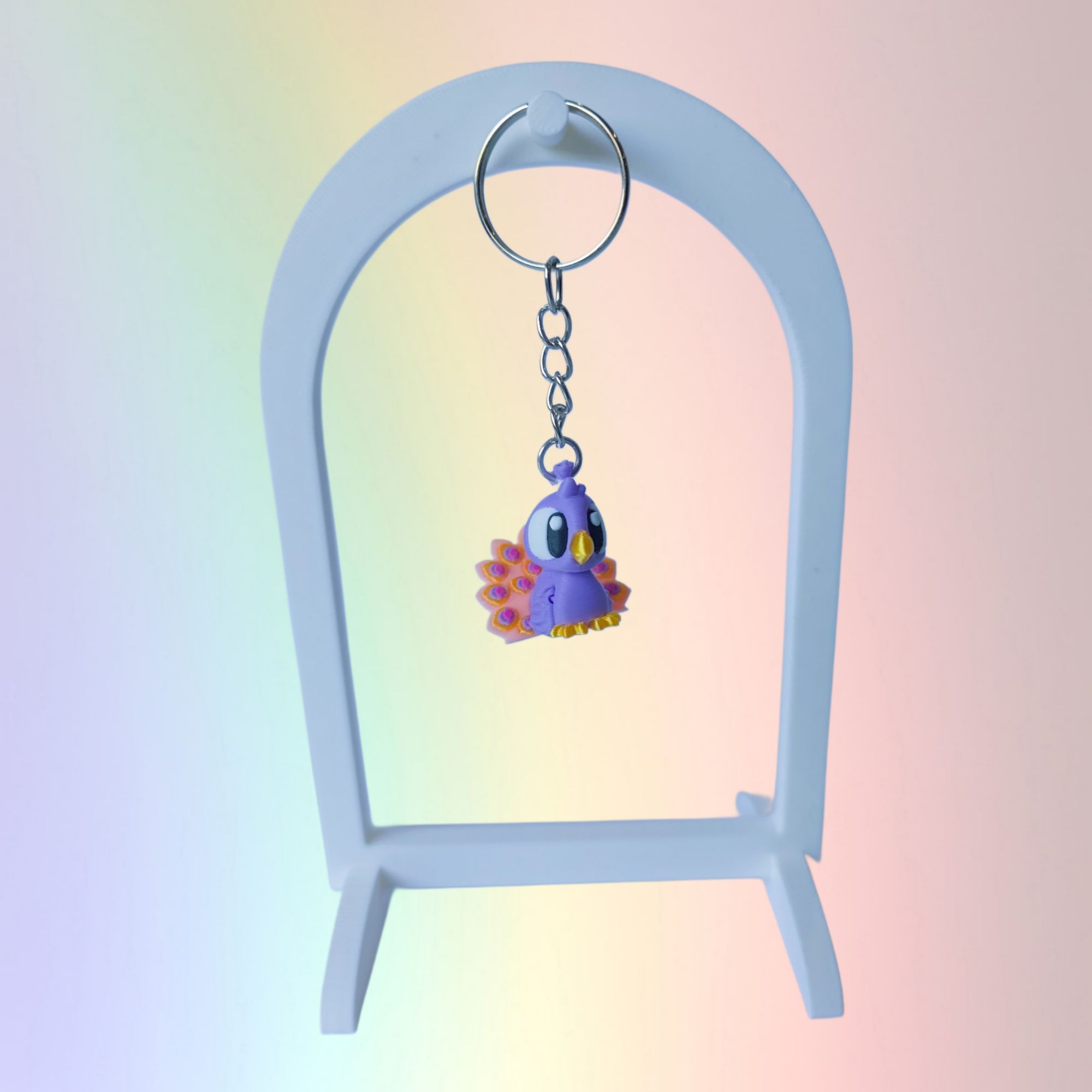 Keychain Articulated Peacock Pink/Purple