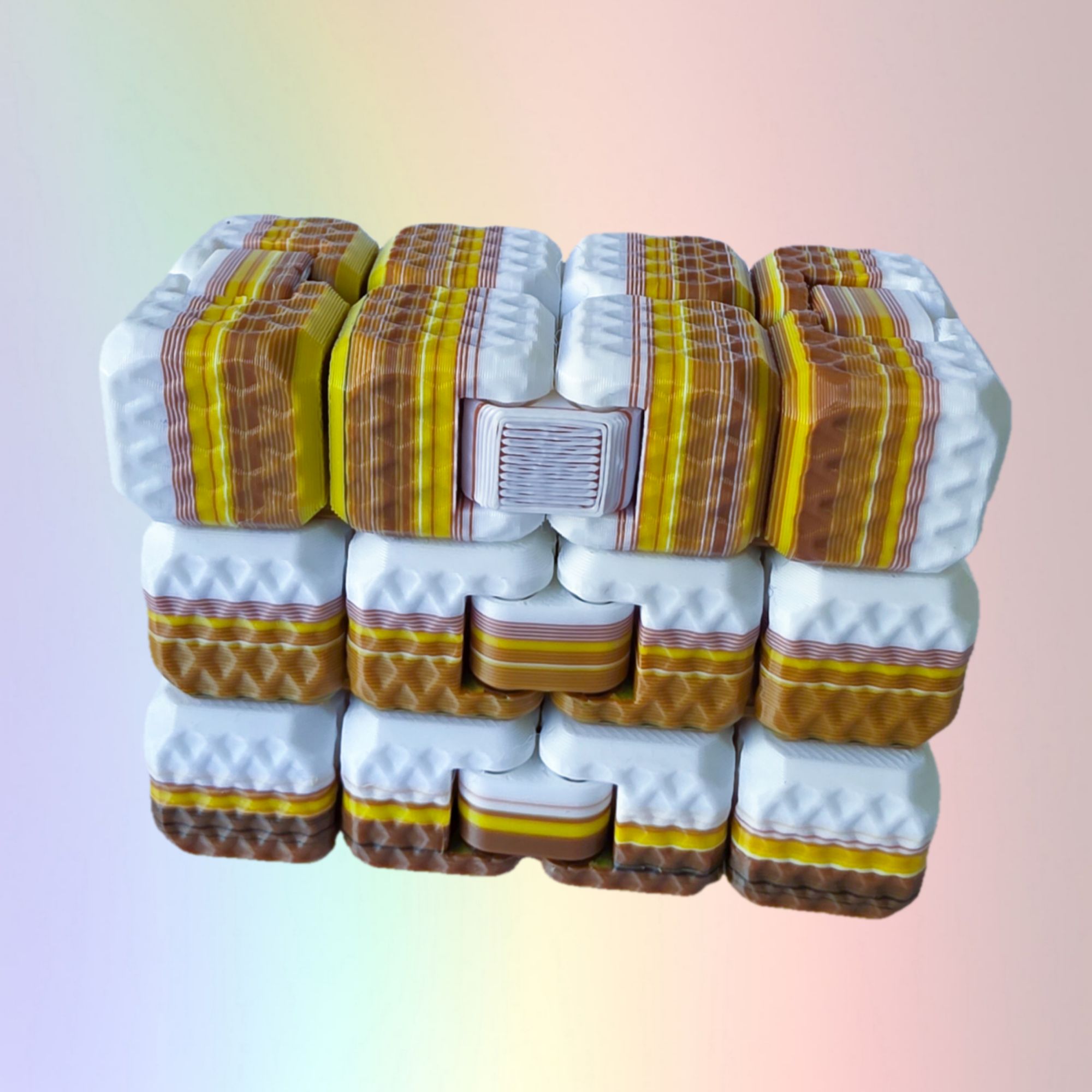 Fidget Infinity Cube - Yellow/Brown/White (Random pick)