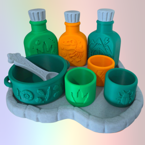 Sensory Dino Potion - Orange, Forest Green & Green | MADE TO ORDER